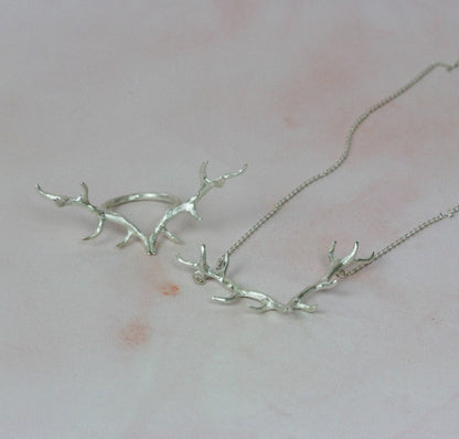 Silver Mini Antler Pendant